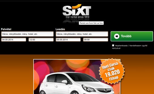 Sixt rent a car, aut�k�lcs�nz�  franchise 