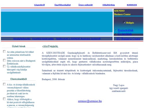 Szeniso Business Center gazdas�gfejleszt�s franchise