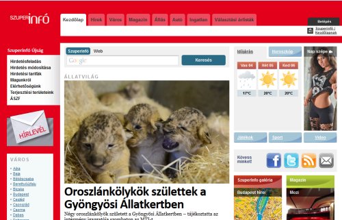 Szuperinf� ingyenes inform�ci�s laph�l�zat