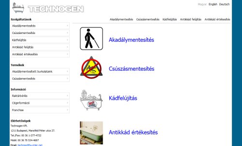  Technogen, f�rd�k�d bont�s n�lk�li fel�j�t�sa