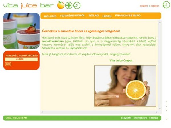 Vita Juice Bar smoothie, a frissen facsart gy�m�lcsl� 